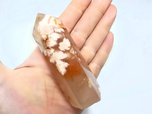 flower agate crystal point