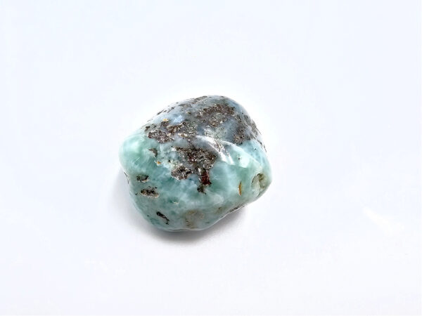 Larimar tumble stone blue with brown markings