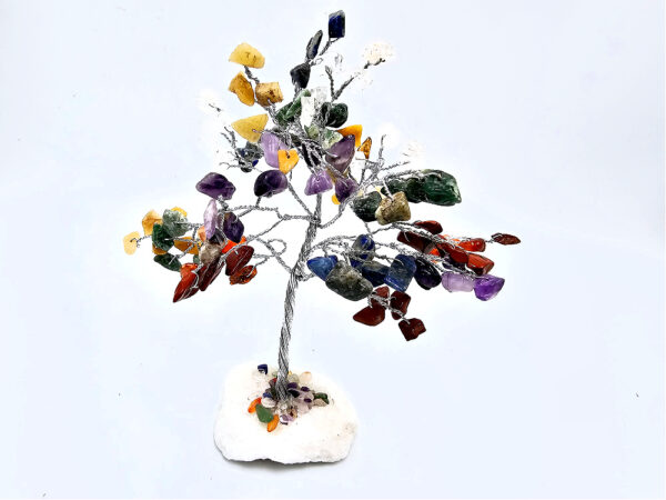 Mixed gemstone tree on a crystal base
