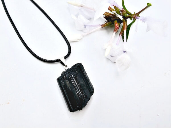Black Tourmaline Rough Necklace