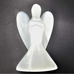 Selenite angel carving