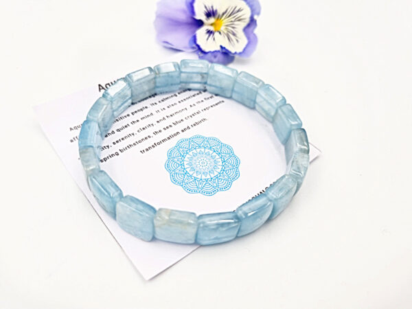 Aquamarine Bangle Square 10mm