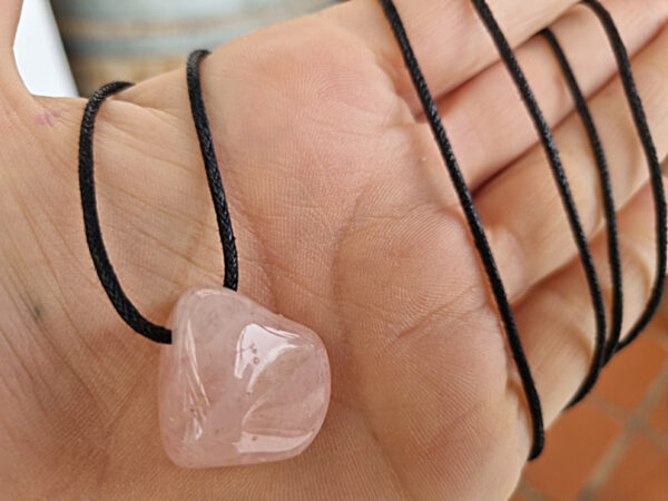 Rose Quartz Tumbled Stone Necklace (Love) - Image 2