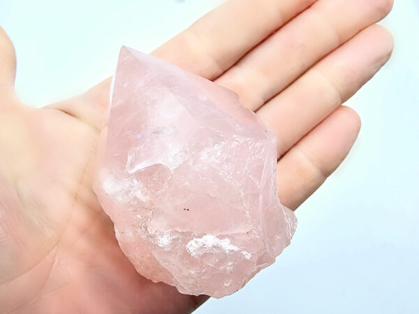 Rose Quartz crystal point wide bottom