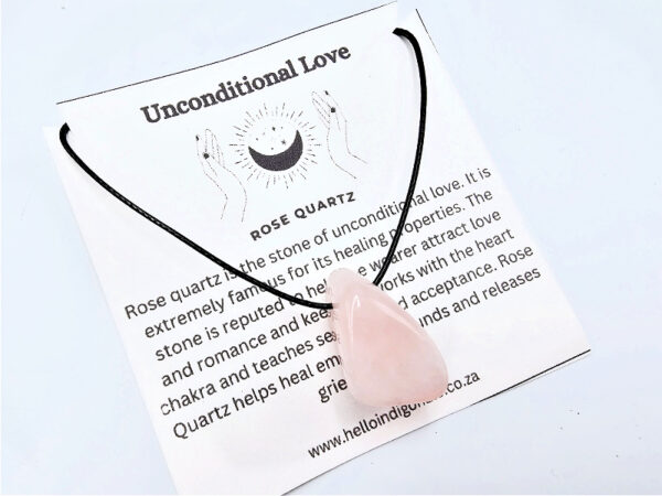Rose Quartz Tumbled Stone Necklace (Love)