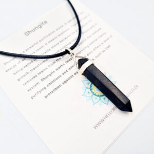Shungite Crystal Point Necklace (925 Silver)