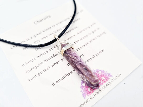 Charoite crystal Pendant (925 Silver)