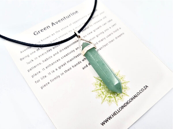 Green Aventurine Crystal Necklace (925 Silver)