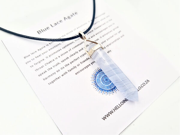 Blue Lace Agate 925 Silver Necklace