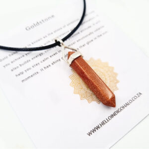 Goldstone Crystal Point Necklace (925 Silver)