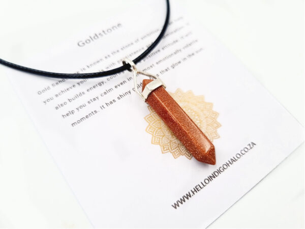 Goldstone Crystal Point Necklace (925 Silver)