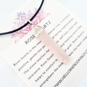 Rose Quartz Crystal Pendant (925 Silver)