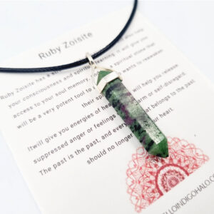 Ruby Zoisite Crystal Pendant (925 Silver)