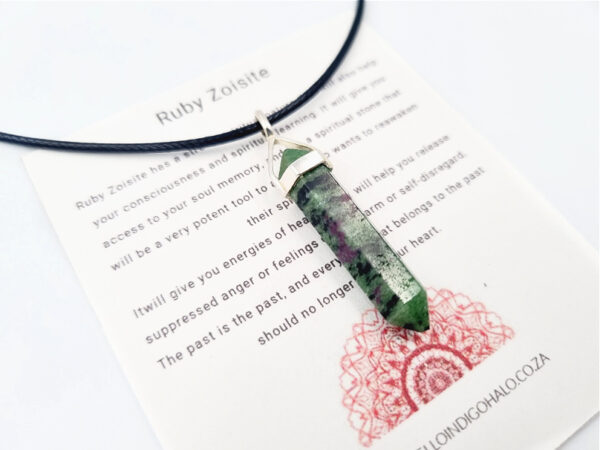 Ruby Zoisite Crystal Pendant (925 Silver)