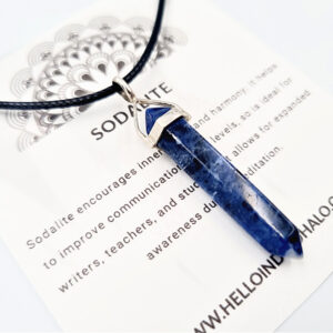 Sodalite Crystal Necklace (925 Silver)