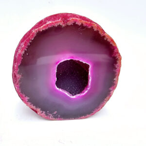 Pink Agate geode standing freeform