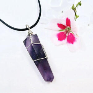 Amethyst Point Necklace Wire Wrapped