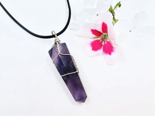 Amethyst Point Necklace Wire Wrapped