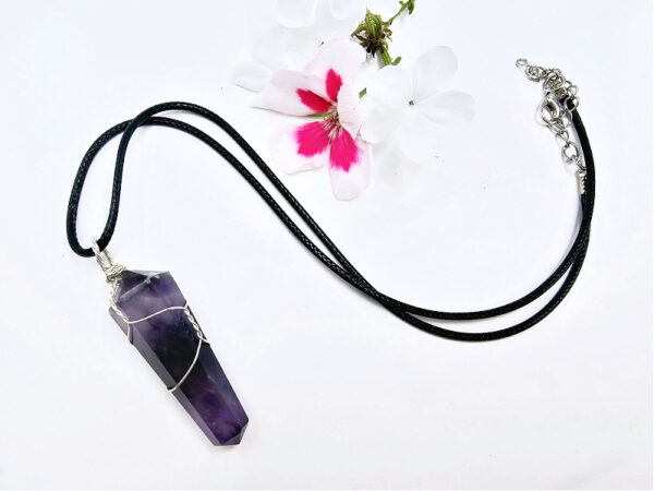 Amethyst Point Necklace Wire Wrapped - Image 2