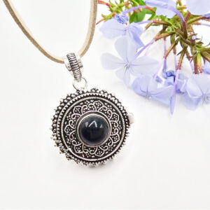 Amethyst Round Locket Necklace (Opens)