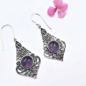 Amethyst Swirl Drop Earrings