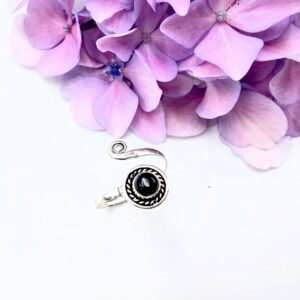 Black Onyx Spiral Ring