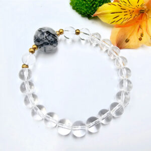 Tourmilated Quartz Bangle Amplified (8mm)