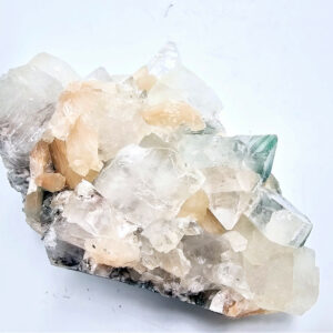 Apophyllite cluster with green crystal formations