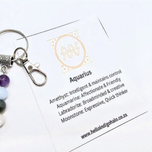 Aquarius Gemstone Key Ring