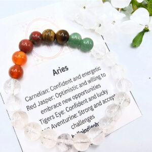 Aries Zodiac Gemstone Bangle (Mar 21 - 19 April)
