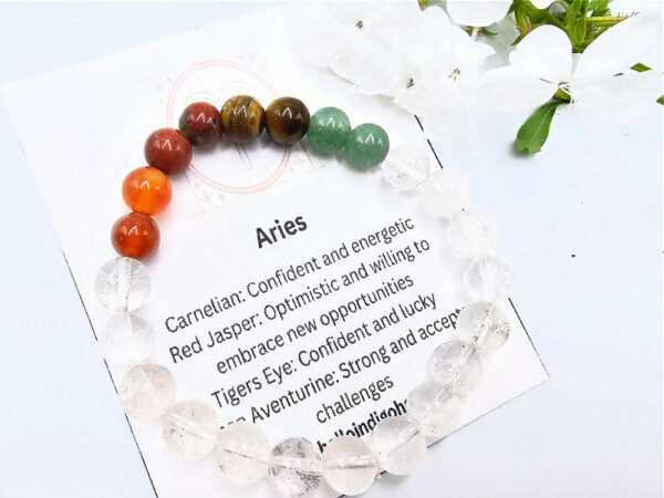 Aries Zodiac Gemstone Bangle (Mar 21 - 19 April)
