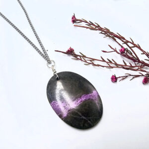 Atlantasite pendant on a stainless steel chain