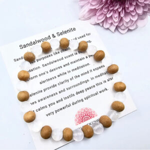 Selenite & Sandalwood Bangle (6mm)