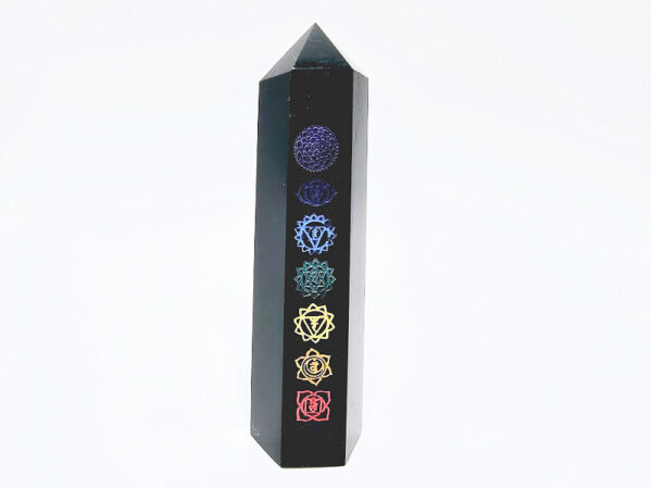 Black Obsidian Chakra Polished Point (9cm) - Image 2