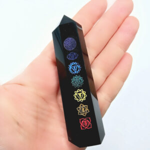 Black Obsidian Chakra Polished Point (9cm)