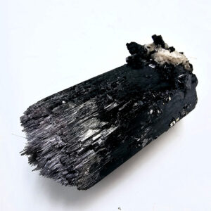 Black Tourmaline Rough with Hyalite Inclusions