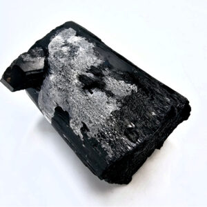 Black Tourmaline Rough with Hyalite Inclusions