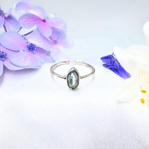 Blue Topaz Diamond Ring (925 Silver)