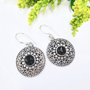 Bohemian Gemstone Earrings Black Onyx