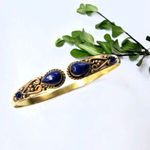 Lapis Lazuli Brass Bangle