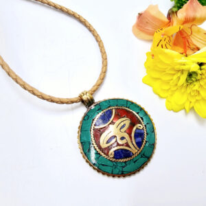 Tibetan Necklace Buddha Eyes Detailed