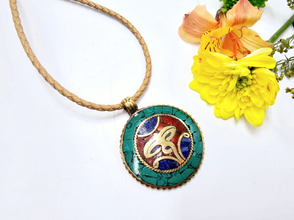 Tibetan Necklace Buddha Eyes Detailed