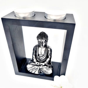 Square Buddha Double Candle Holder