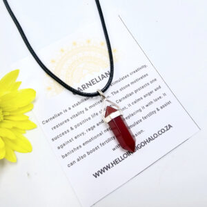 Mini Carnelian Crystal Necklace (925 Silver)