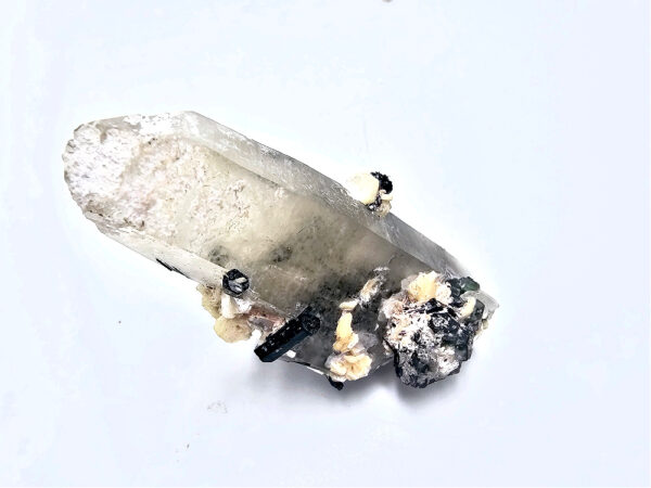 Clear Quartz Point Rough A (64g) Tourmaline & Fluorite - Image 3