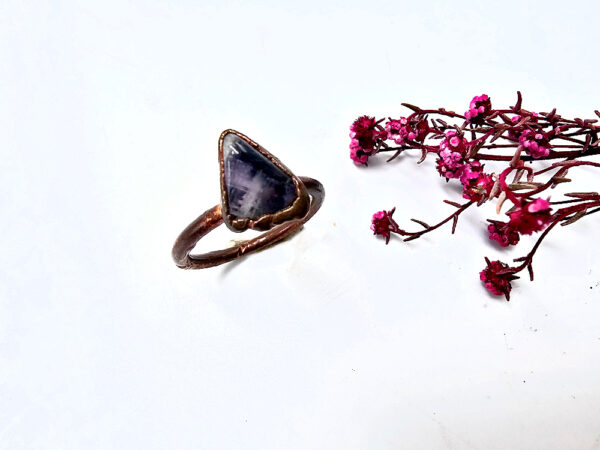 Amethyst copper stack ring