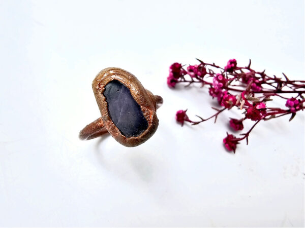 Amethyst copper stack ring