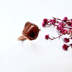 Copper Ring Mahogany Obsidian A (S)