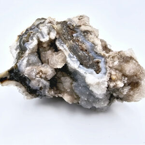 Dogtooth Calcite on Drusy Quartz Cluster E (314g)