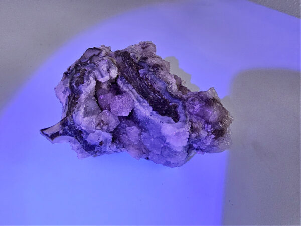 Dogtooth Calcite on Drusy Quartz Cluster E (314g) - Image 2